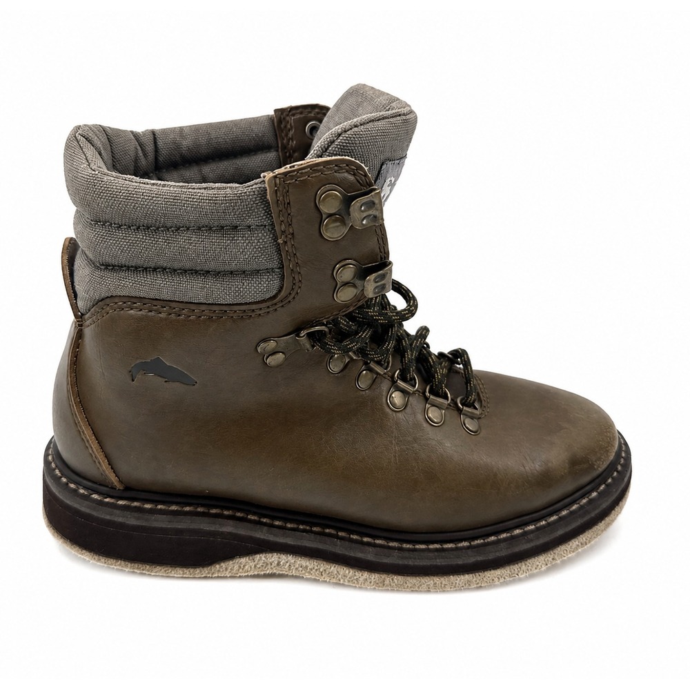 Simms Guide Fly Fishing Wading Boots Men 7 Brown Leather Felt Sole Lace Up